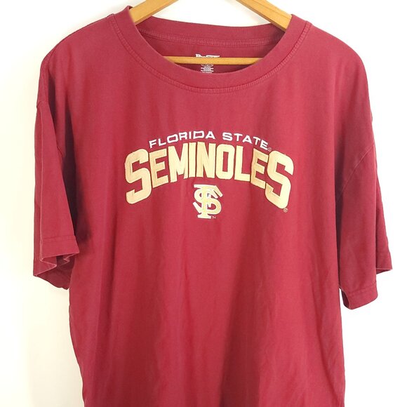 Florida State Seminoles T-Shirt Men's 2XL Garnet Embroidered Pro Edge Distressed - Picture 1 of 11